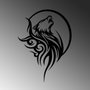 Wallity Wolfmoon Accesorio Decorativo de Pared de Metal Negro